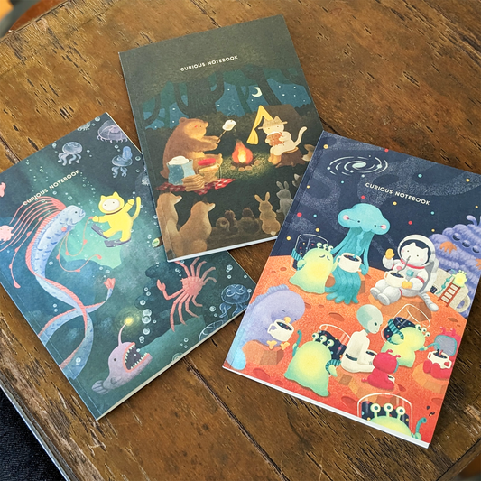 Curious Cat Notebook - Deep Sea