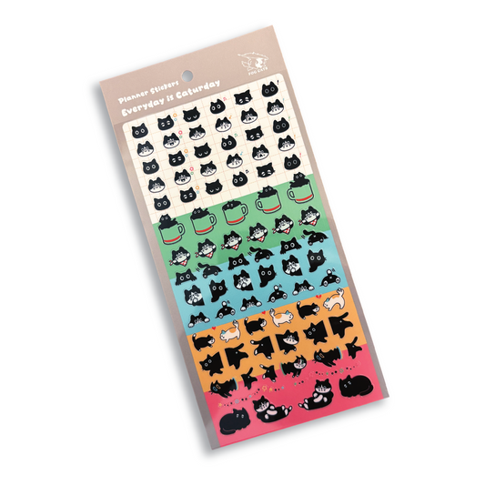 EVERYDAY IS CATURDAY Sticker Sheet 02 BLACK