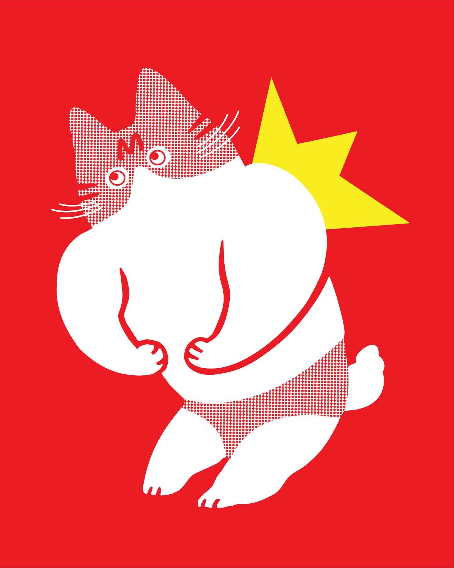 Opantsu Cat - 8 x 10 Lucha Libre Art Print