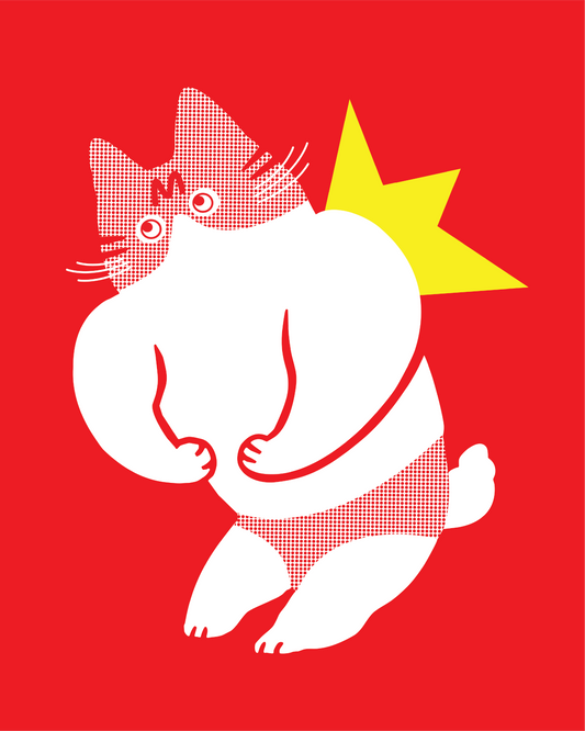 Opantsu Cat - 8 x 10 Lucha Libre Art Print