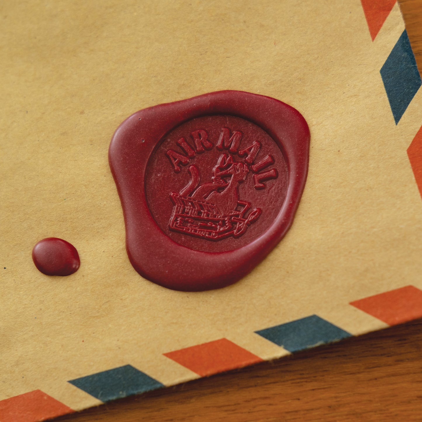 Airmail Cat Sealing Wax Stamp
