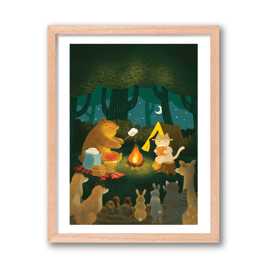 8 x 10 Curious Cat Art Print - Forest