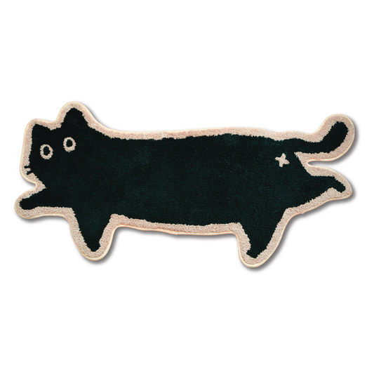 Long Black Cat Rug