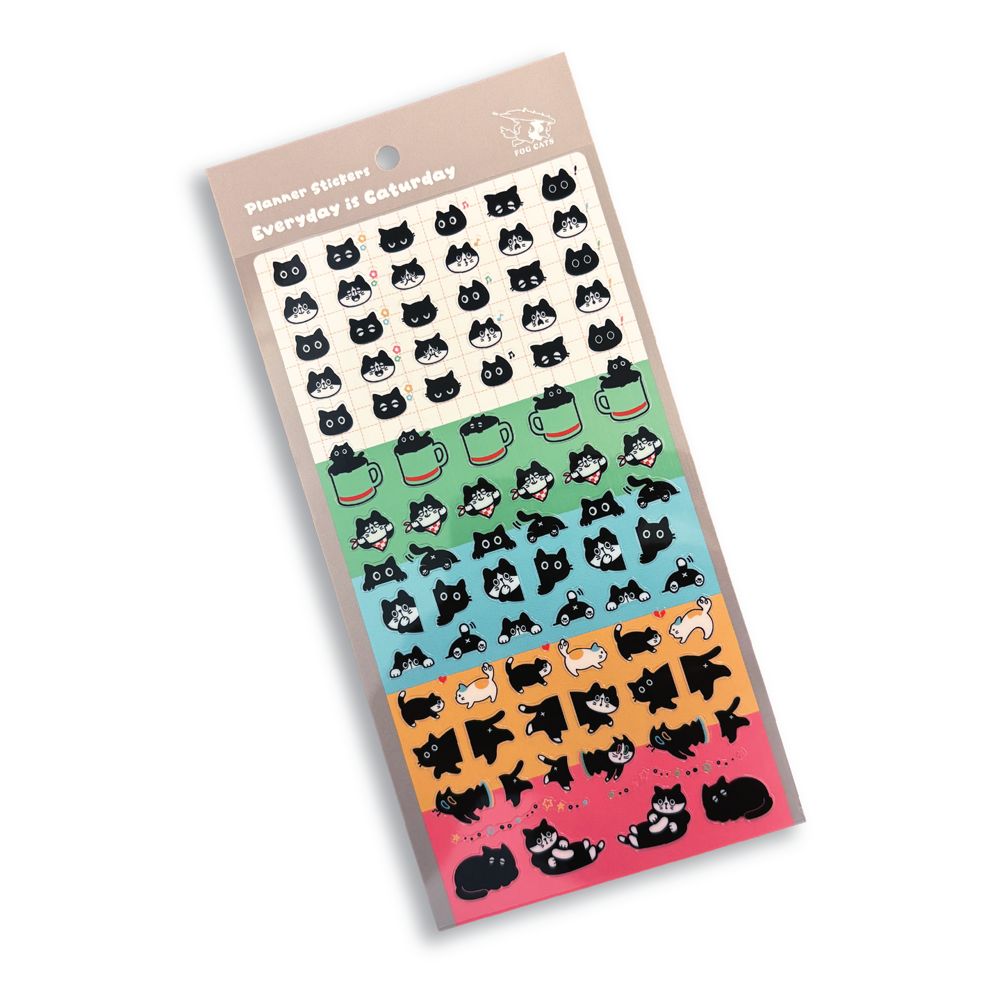 EVERYDAY IS CATURDAY Sticker Sheet 02 BLACK