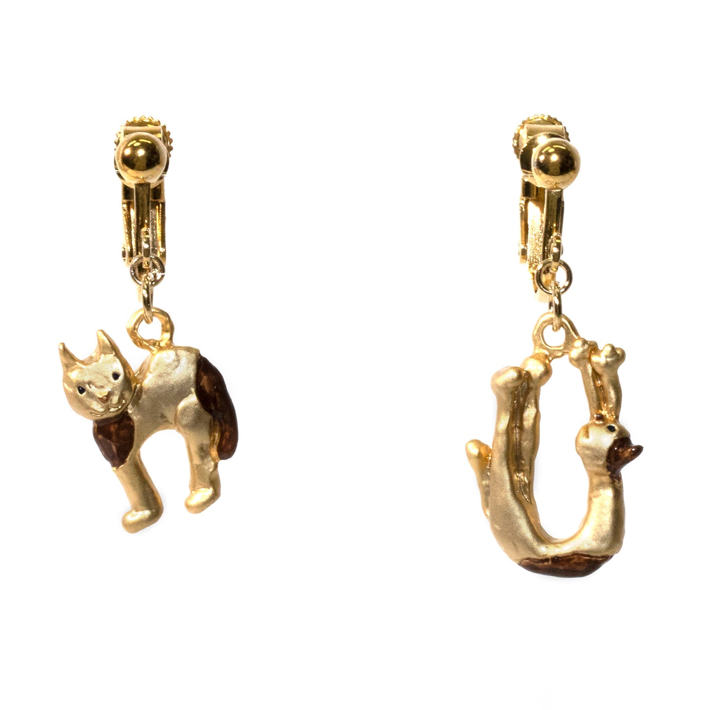 Earring - Stretching Cat (Gold) / N & U のびのびする猫