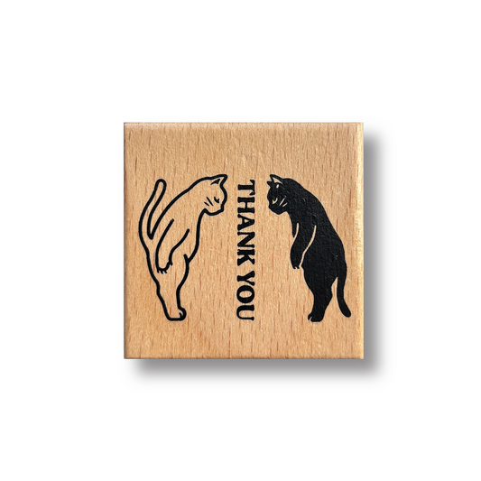 Thank You Cats Rubber Stamp (ENGLISH)