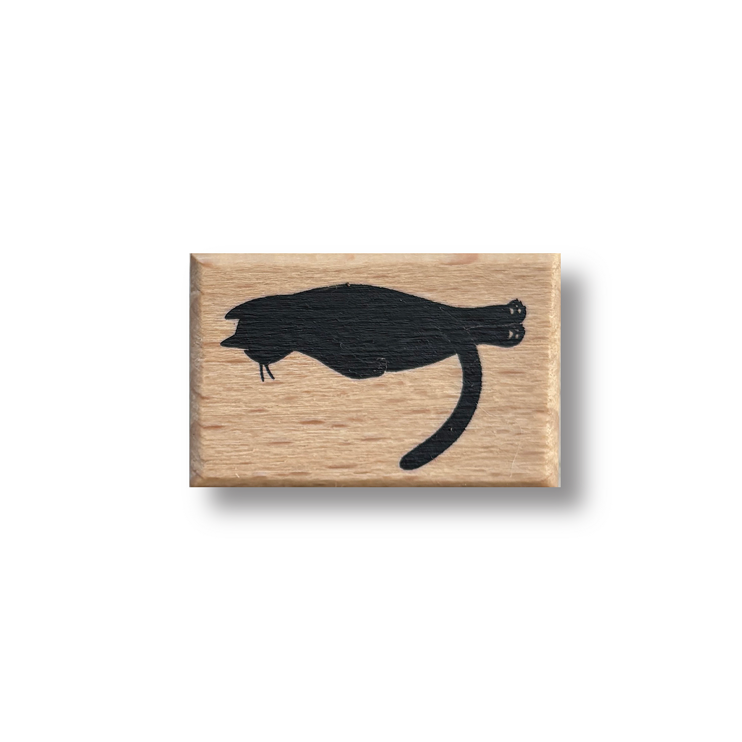 Exhausted Cat Rubber Stamp