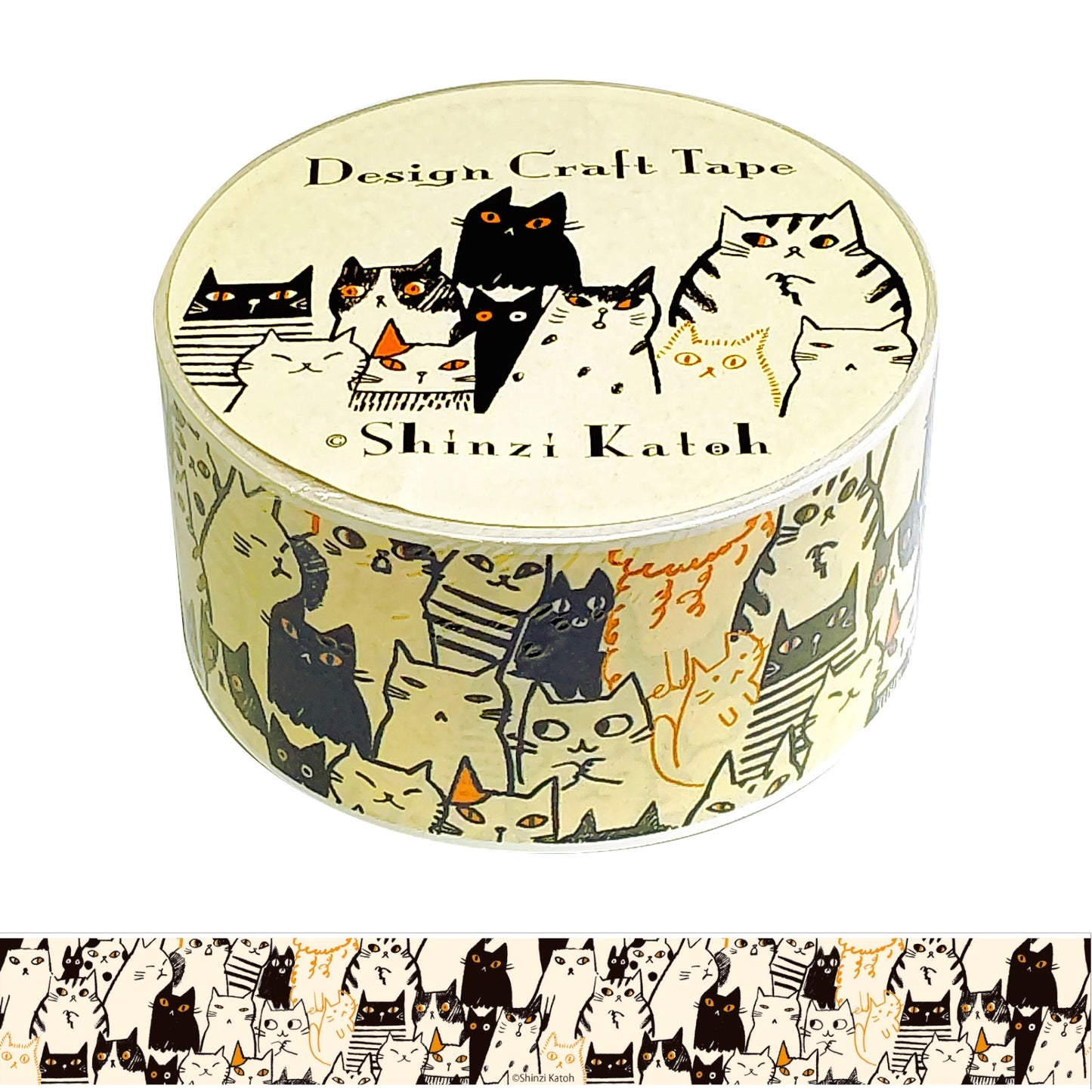 Craft Tape -  Many Cats by Shinzi Katoh / デザインクラフトテープ　シンジカトウ Many cats