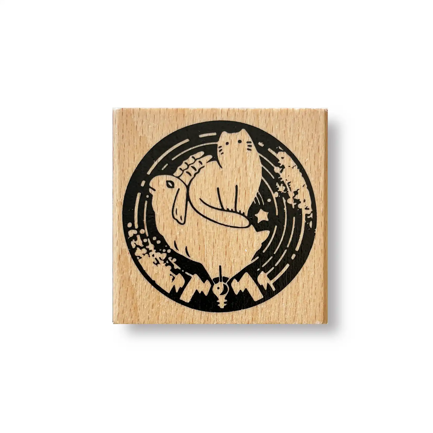 Zodiac Cat Rubber Stamp - Luminous Night Circus (CAPRICORN)