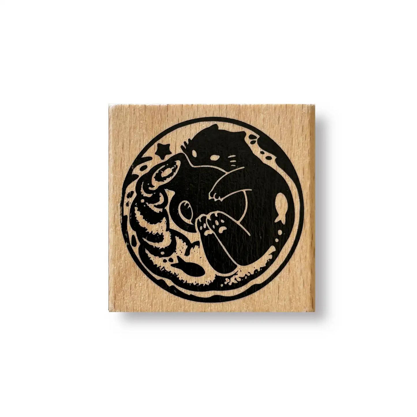 Zodiac Cat Rubber Stamp - Spilling Milky Way (AQUARIUS)