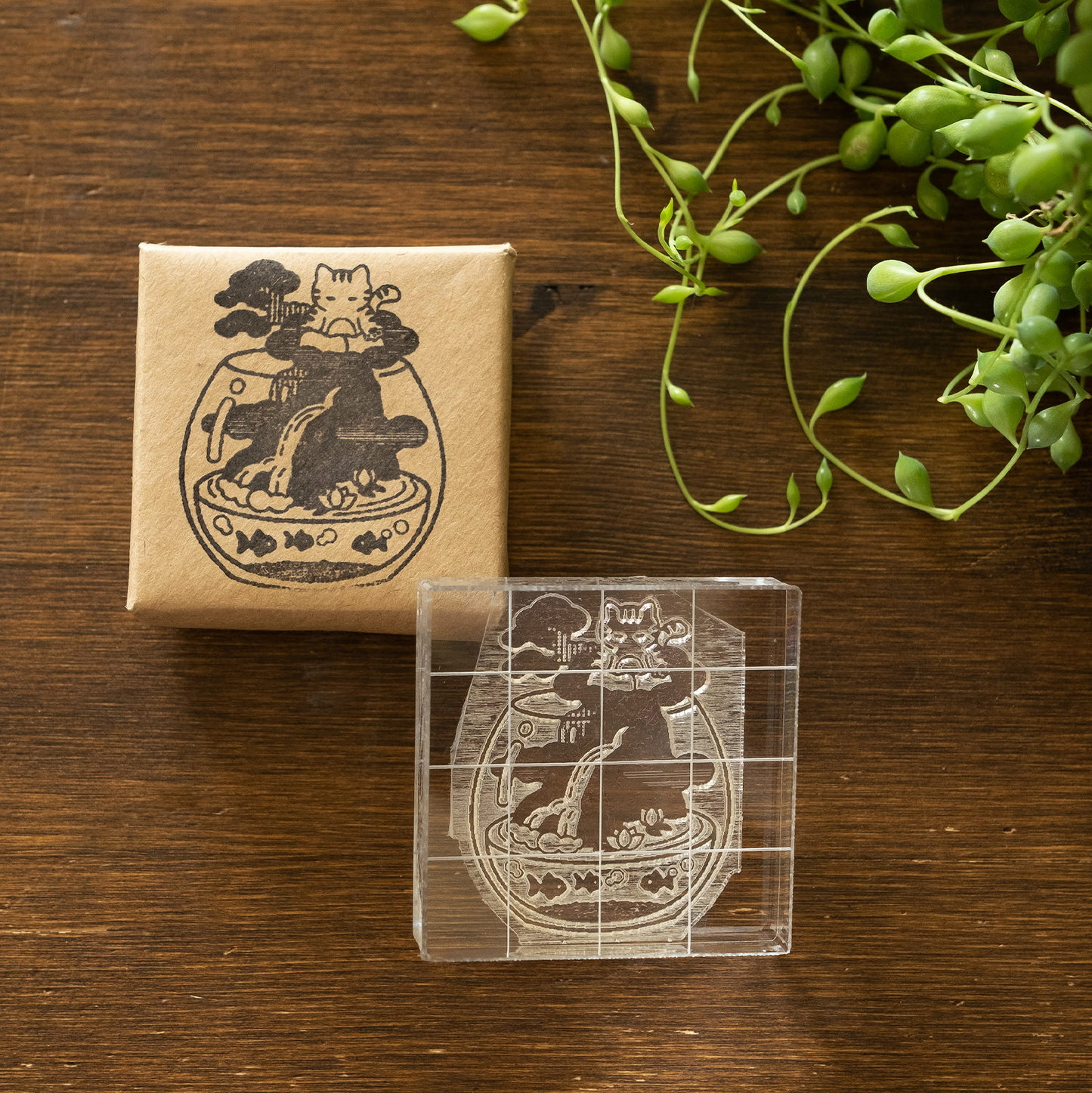 Terrarium Cat Clear Rubber Stamp