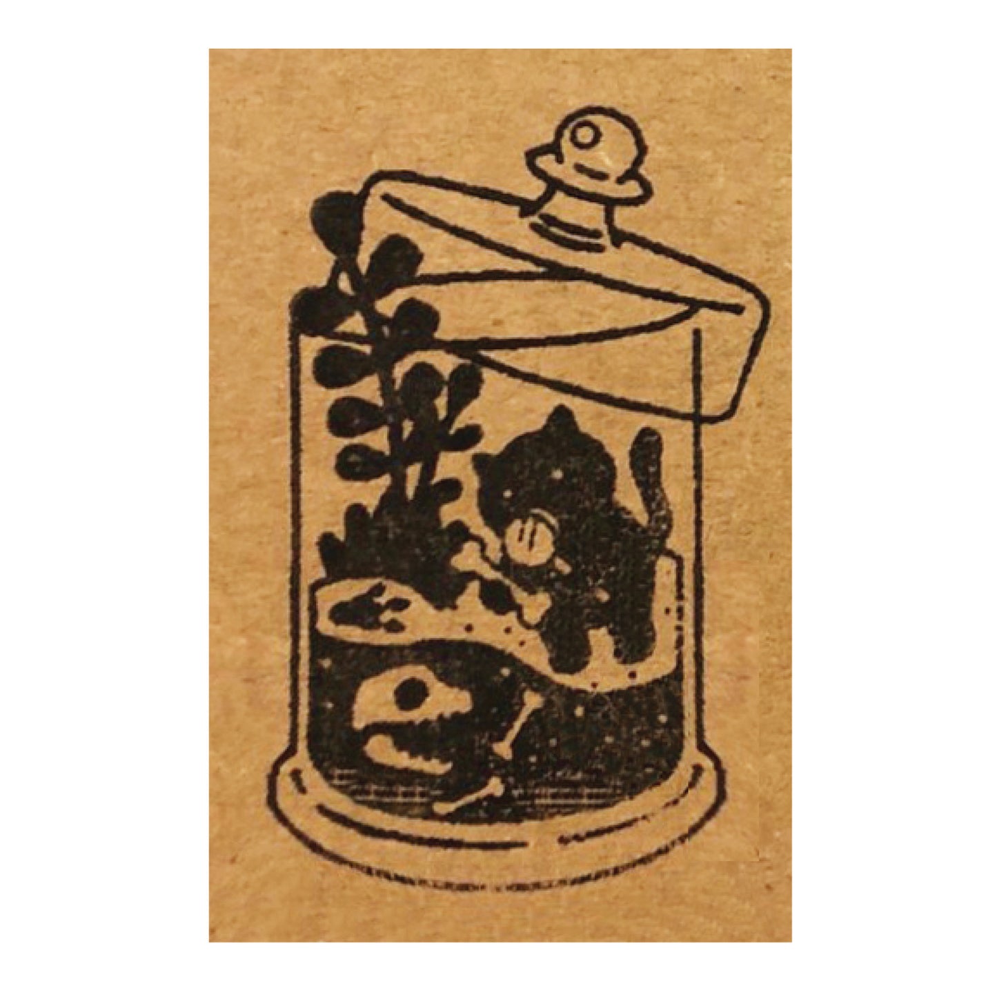 Terrarium Cat Clear Rubber Stamp